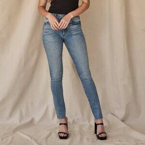 Midheaven Lani Light Mid-Rise Jean with Raw Hem